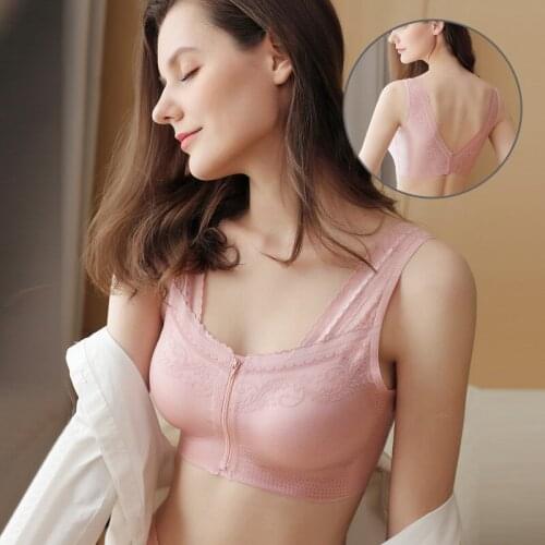 Seamless Underwear Womens thin non-steel ring front buckle sexy gathered back bra Accessory breast anti-droop bra