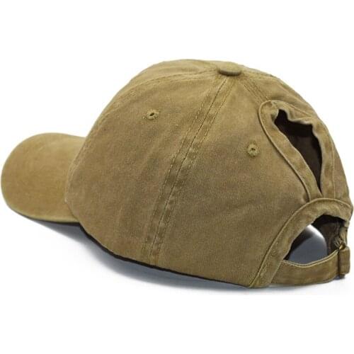 Fashion Womens Hat Washed Baseball Cap Pony Cap Curved Brim Cap Spring and Summer Outdoor Sports Sun Hat for Lady Fast Shipment