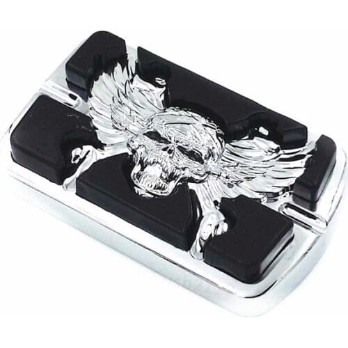 Chrome Skull Wing Large Brake Pedal Pad For Harley Softail Electra Glide Cruiser
