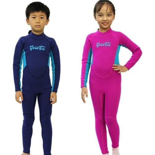 Kids Wetsuit Breathable Snorkeling Neoprene 2.5mm Thick Long Sleeve UV Protection Protection Diving Suit For Girls Boys