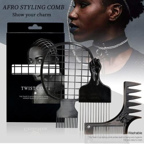 Hot Sale Afro Twist Wave Curl Hair Comb African MenS Hairdressing For Natural Twists Curls Coils Hair Styling Tool