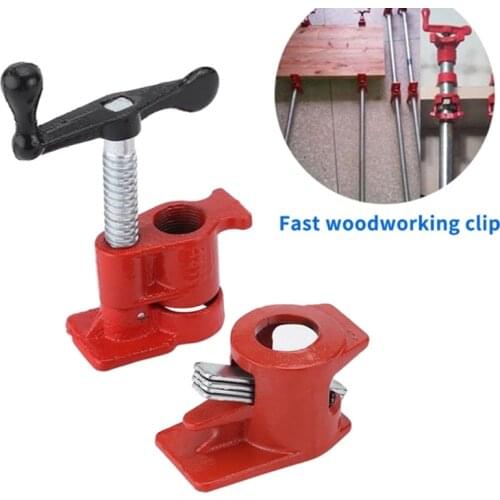 K1KA 1 Set 1/2 Glue Pipe Clamp Tough Wood Carpentry Cast Iron Heavy Duty Pro Quality Production for Furniture Factory