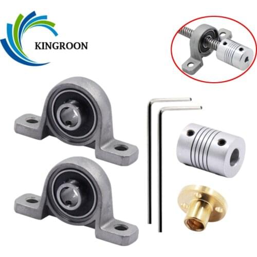 KINGROON T8 Lead Screw Nut Lead 8MM OD 8MM Pitch 2MM T8 Nut Conversion Seat 3D Printer Parts T8 Nuts Bracket Aluminum Block