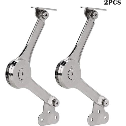 2Pcs Heavy Duty Lid Support Hinges Soft Close Folding Lid Stay Hinge Keep Lid Hinge Open for Cabinet Kitchen Wardrobe Hardware