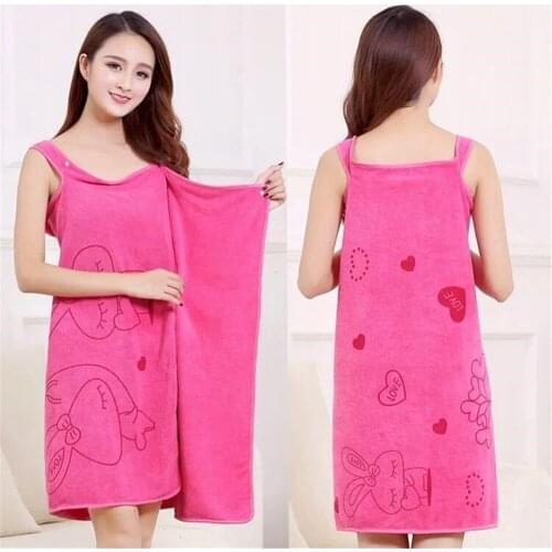 Creative Women Fast Drying Rabbit Wearable Bath Towel SPA Wrap Body Beach Bathroom Bathrobe