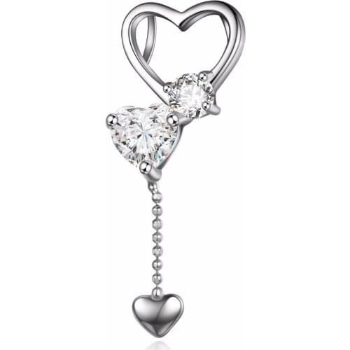 GND0395 925 Sterling Silver Pendant Beauty Charming Cubic Zirconia Classic Heart Necklaces Pendants Fashion Jewelry For Women
