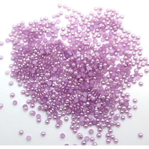 LF 300-10000Pcs Purple Haft Round Pearl Cabochon Decoration Craft Flatback Embellishments For Scrapbooking Diy Accessories