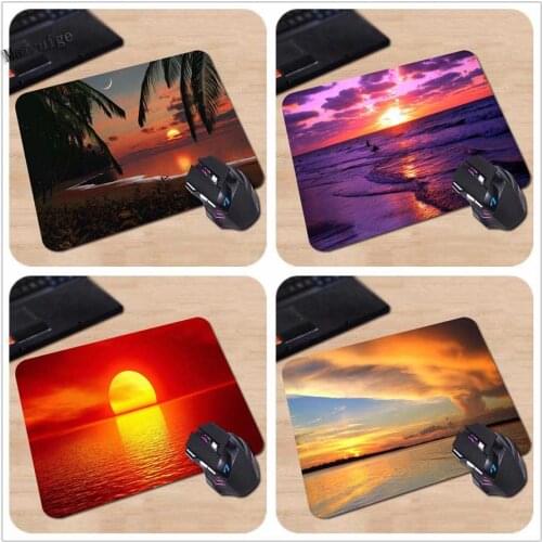 Mairuige Good Quality Custom Mouse Pad Paradise Tropical Sunset Beautiful Funny Cute Notebook Computer Printing Badge Mouse Pad