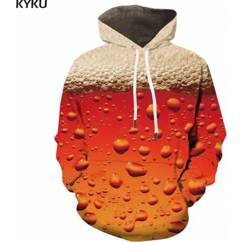 3d Hoodies Beer Hoodie Men Orange Hoody Anime Time Hooded Casual Letter Sweatshirt Printed Mens Clothing Streetwear Autumn