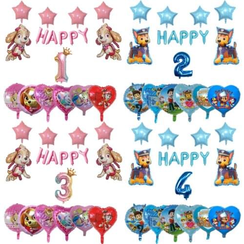 Paw set Patrol dog model Boy girl Balloon toy Birthday decoration Childrens giftsLatex Balloons FigureParty Decor