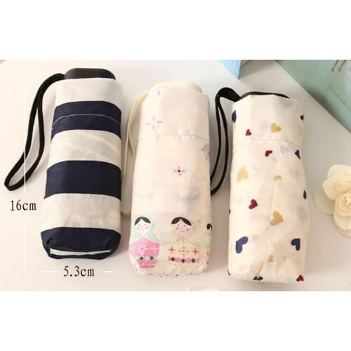 2017 New Creative Folding Umbrella 190g Super Light Small Foldable Pockets Umbrellas Rain Women Kids
