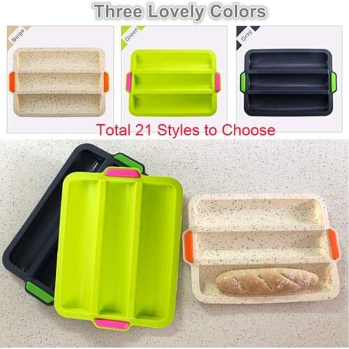 New 21 Style Wave Baking Tray Baguette Bread Silicone Cake Mold Pan Muffin Chocolate Pizza Loaf Baking Mould Dish Pan Mold Mould