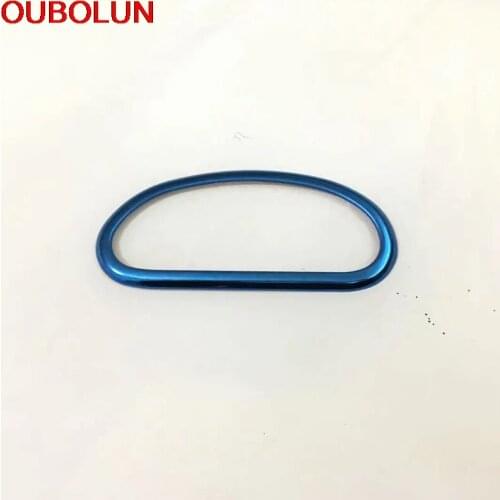 OUBOLUN For Hyundai IX35 2018 Rear Trunk Door Switch Button Decoration Sticker Cover Trim Interior Accessories Stainless Steel