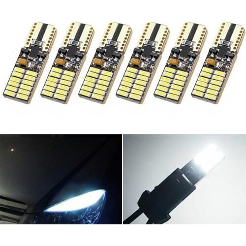 6000K White Signal Car Lights Turning Accessories Replacement 6pcs Spare T10 Parts Bulb Error Free For Mercedes W204