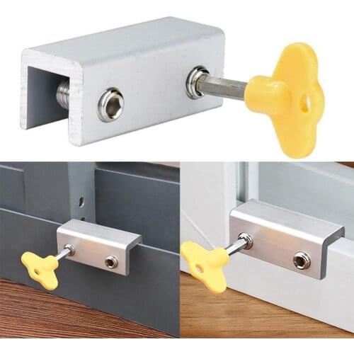 Window Security Key Lock Sliding Doors Window Restrictor Hardware Improvement Door Child Anti-theft Safety Household Stopp F7T3
