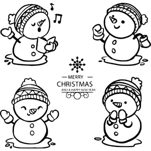 AZSG Happy Christmas Snowman Clear Stamps For DIY Scrapbooking/Card Making/Album Decorative Silicone Stamp Crafts