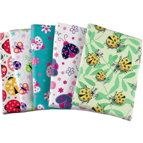 Bubble cloth cartoon ladybug printed polyester fabric For DIY clothes patchwork bag tablecloth fabric 50*145CM