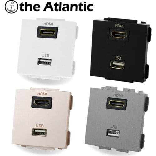 S Series- HDMI Port USB 2.0 Data Jack High Definition Digital TV Network Outlet Socket Function Module DIY Part Free Combination