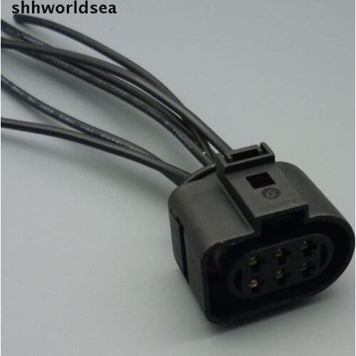 Shhworldsea 4pcs LSU 4.2 6 pin car sensor connector pigtail case for VW 1J0973733 1J0 973 733 6 way 350 Plug wiring harness