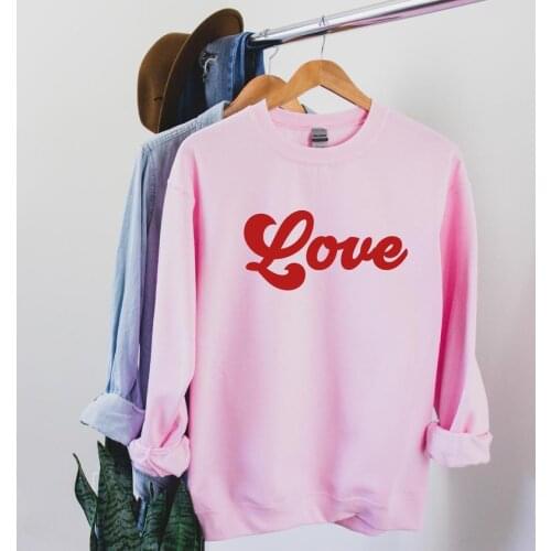 Skuggnas Love Valentines Day Sweatshirt Women Fashion Tumblr Sweater Love Jumper Long Sleeved Spring Autumn Sweaters Hoody