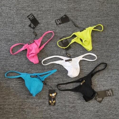 Thin ribbon mens T pants silk skating silk fabric, sexy narrow edge thong