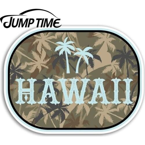 Jump Time Hawaii Vinyl Stickers Surf Tropical Fun Sticker Laptop Luggage Waterproof Car Decal Window Bumper Auto Accessories