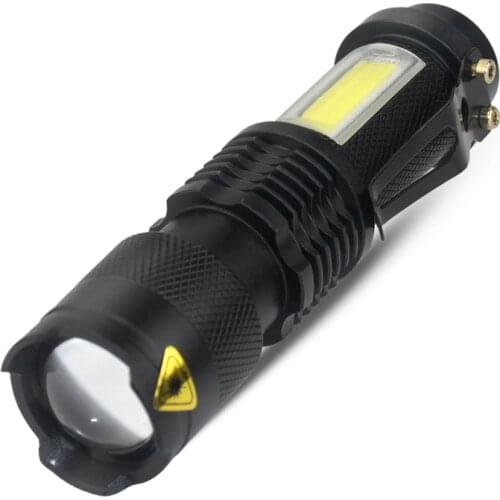 3800LM XML-Q5+COB Waterproof Powerful Led Flashlight Torch ZOOM Mini Q5 Hand Lamp Linterna Led for Hiking/Fishing/Camping/Biking