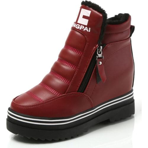 High-top Womens Winter Boots Plus Velvet Thick Warm Cotton Shoes Ladies Platform Winter Snow Boots Increase Womens Boots