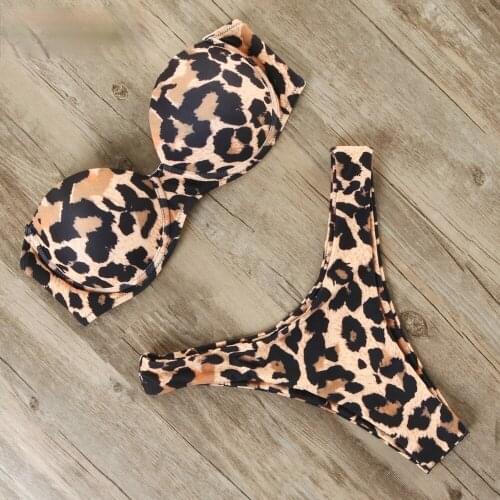 Bikini Swimwear Women Swimsuit 2021 Leopard Brazilian Set Push Up Bathing Suit Female Summer Beach Wear Biquini