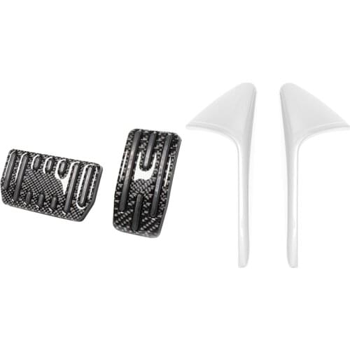 1 Set Car Camera Decorative Stickers Camera Cover & 2 Pcs Car Fuel Brake Pedal Kit Non-Slip Accelerator Pedal