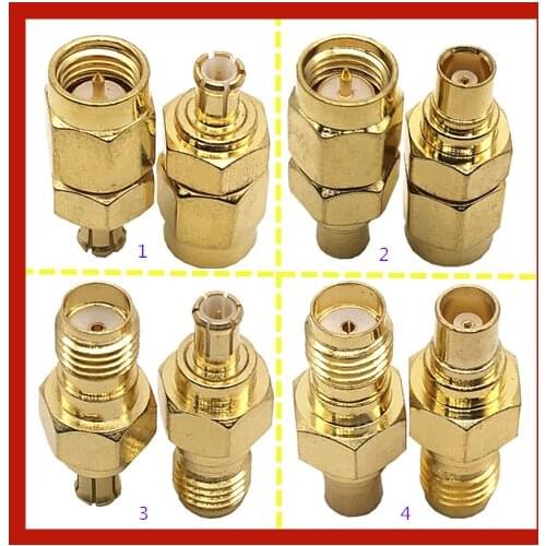 1pcs sma to mcx Connector SMA To MCX Male plug & Female jack RF Coaxial Adapters