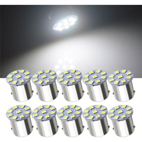 10pcs 1156 BA15S P21W 2835 9 LED Car Tail Bulb 12V Auto Daytime Running Signal Light 12V 24V