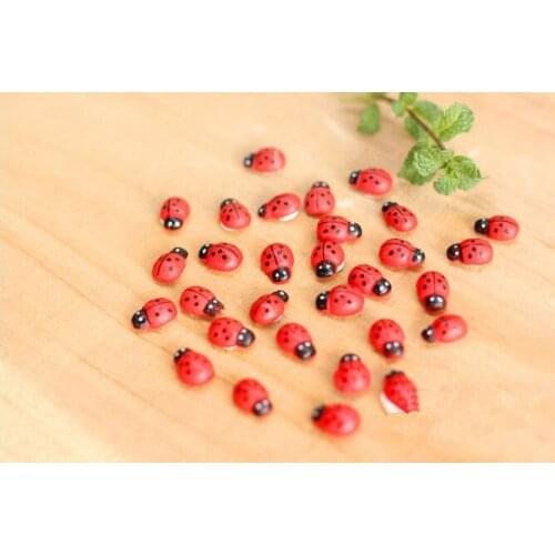 100pcs/lot Wooden Ladybird Ladybug Sticker Children Kids Painted Adhesive Back DIY Craft Home Party Holiday Decoration KS 009