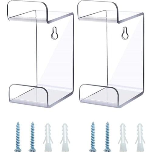 2 Pack PS5 Controller Wall Mount Headphone Stand Headset Holder Hook Stand for Gaming Controller (Clear)