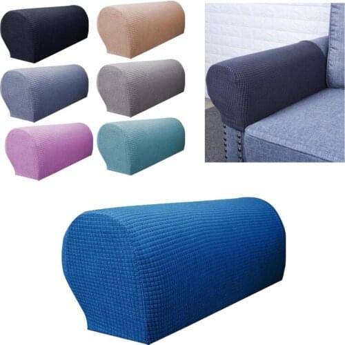 2Pcs Non-slip Armrest Covers Stretch Chair Arm Protectors Waterproof Plaid Couch Cover Sofa Couch Protector Home Textile
