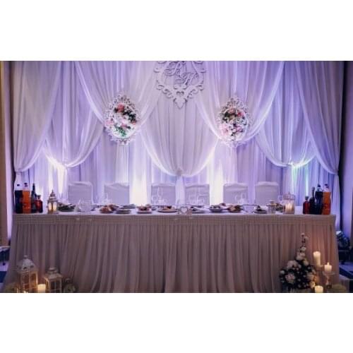 2020 lastest style pure white White wedding backdrop stage curtain 10ft x 20ft
