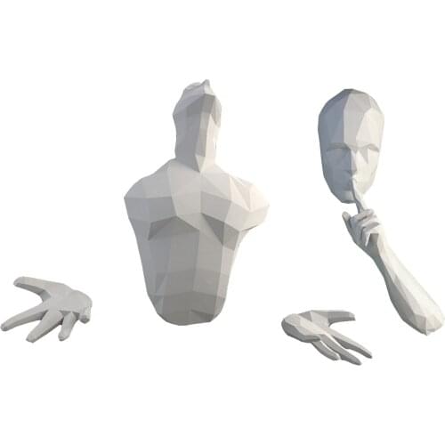 3D Paper Person Model Home Living Room Library Decor Stickers Model Puzzles Educational Supplies