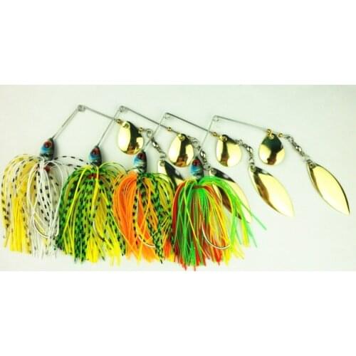 4pcs 17.4g 0.61oz spinner spoon lead head pike bass buzzbait fishing lures wobble bass peche fishing baits pesca fishing tackles