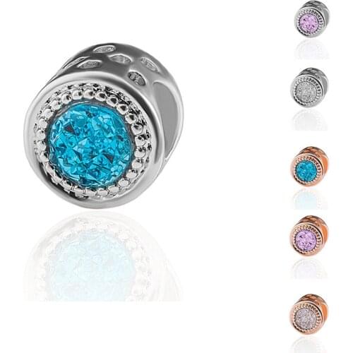 HPXmas Wholesale 5pcs/lot Six-color circle charm fit bracelet jewelry zinc accessories for making European beads H30