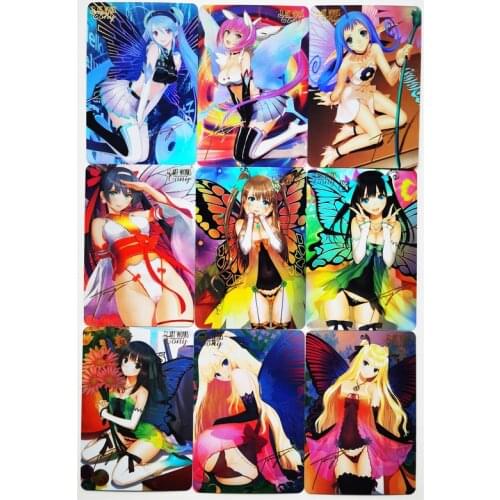 9pcs/set ACG Beauty Bronzing Sexy Girls Toys Hobbies Hobby Collectibles Game Anime Collection Cards
