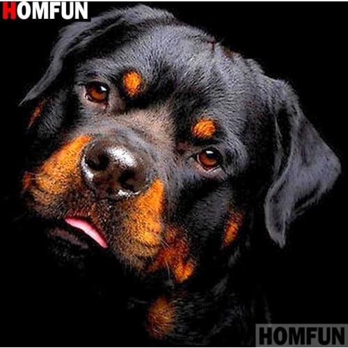 Homfun Full Square/Round Drill 5D DIY Diamond Painting "Animal dog" 3D Embroidery Cross Stitch Home Decor Gift A11933