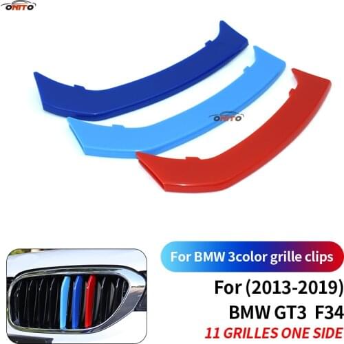Car Styling 11 Bars 3 Colors Front Grille Clips Covers Car Stripe Clip Decal Grille Car Decoration ABS For GT3 F34 2013-2019