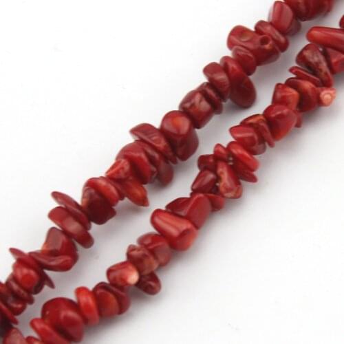 Free Shipping 7-8mm Natural Red Pink Coral Freeform Chips Natural Stone Gem Jewelry Findings Loose DIY Beads Strand 34 inch