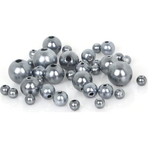 Free shipping of 4mm - 10mm mixed packing fashionable grey ABS Pearl Beads , suitable for DIY hand jewelry necklace bracelet