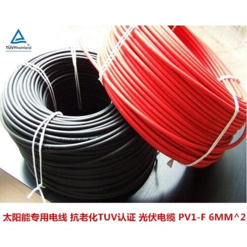 6mm2 PV1-F PV Twin DC Solar Cable BLACK/RED TUV Approved 10 Meters