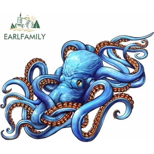 EARLFAMILY 13cm x 9.3cm for Kraken Deep Sea Monster Windshield Anime Car Stickers Decal Refrigerator Surfboard RV Vinyl Car Wrap