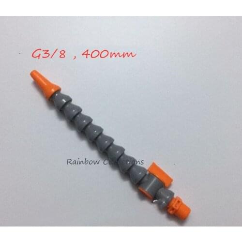 G3/8,400mm Grey Universal joint Flexible Oil Hose Light Plastic Round/Flat Nozzle Water Oil Pipes with switch