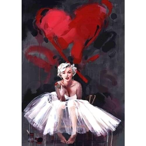 Painting By Numbers Beautiful white Monroe Drawing On Canvas HandPainted Gift Picture By Number animal Kits Home Decoration