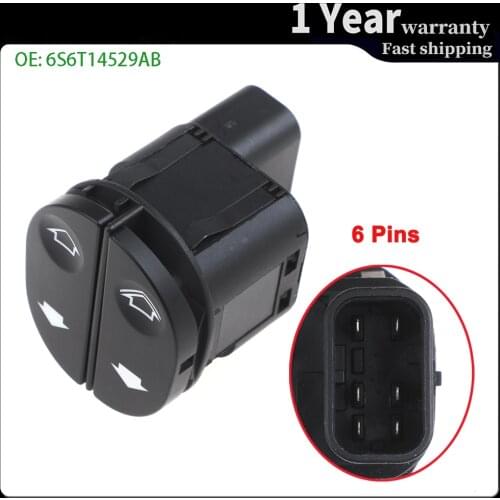 Power Window Lifter Control Switch Electric Regulator Button for Ford Fiesta Fusion KA Puma Transit 6S6T14529AB 1459686 Z075
