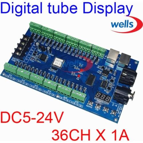 Easy 36CH RGB dmx512 Controller, decoder,36 CH 12groups RGB output,DC5V-24V for LED strip